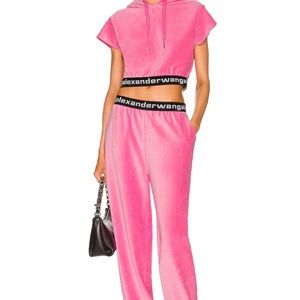 Alexander Wang Hoodie and pants in pink logo on waist